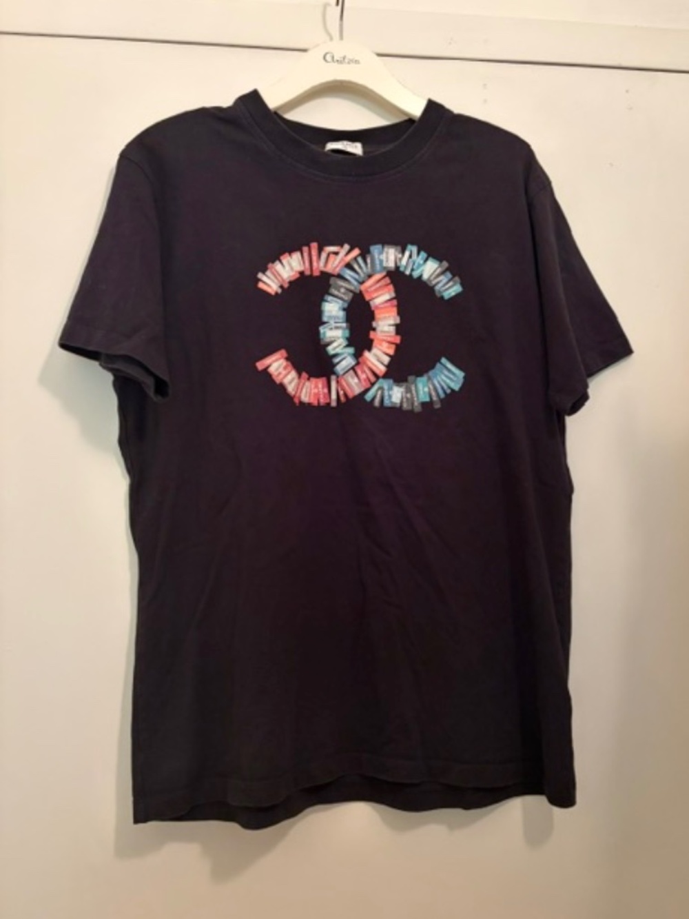 Chanel Black Multicolour Logo Tshirt